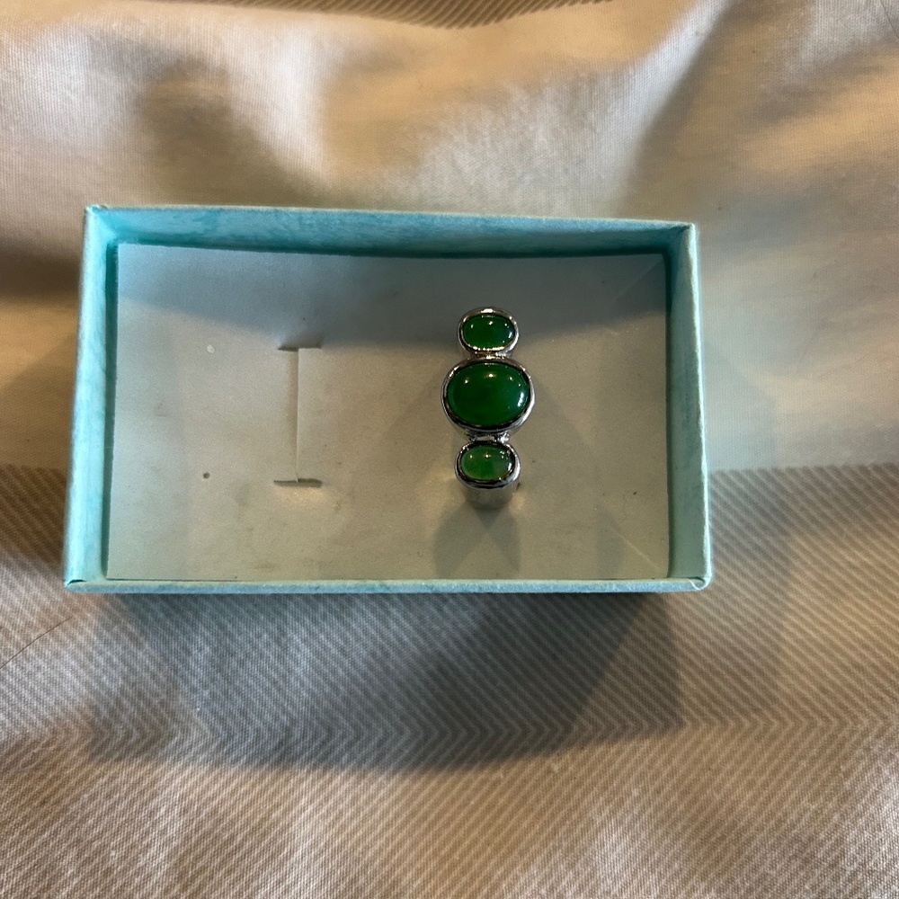Émeraude ring in silver